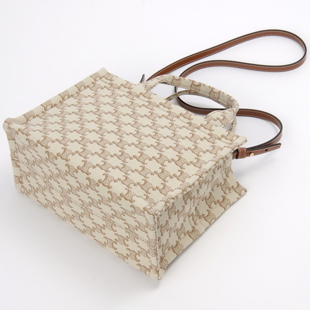 Celine Small Bag Thais Logo White Cabas Trim